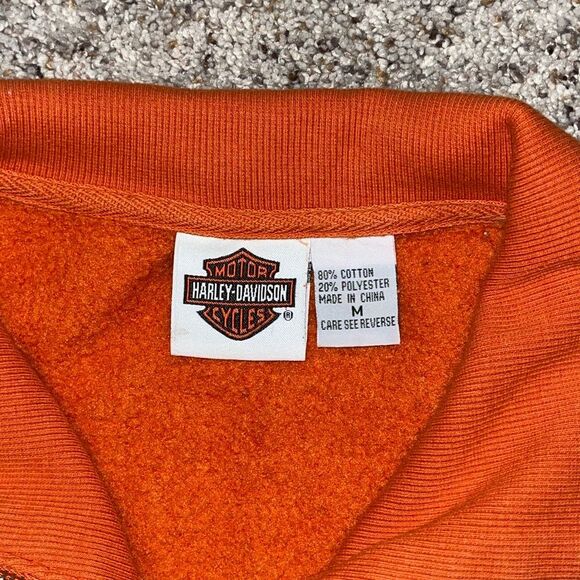 Harley Davidson Ladies Orange Full Zip Sweatshirt Medium - Picture 7 of 7